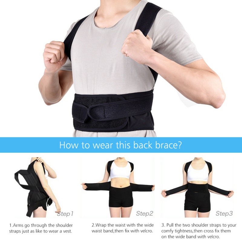 *Unisex Rugorthese Rugleuning Uit Een Stuk Steun Riem Houding Korset Heren Gezondheidszorg Corrector De Postura Back Support