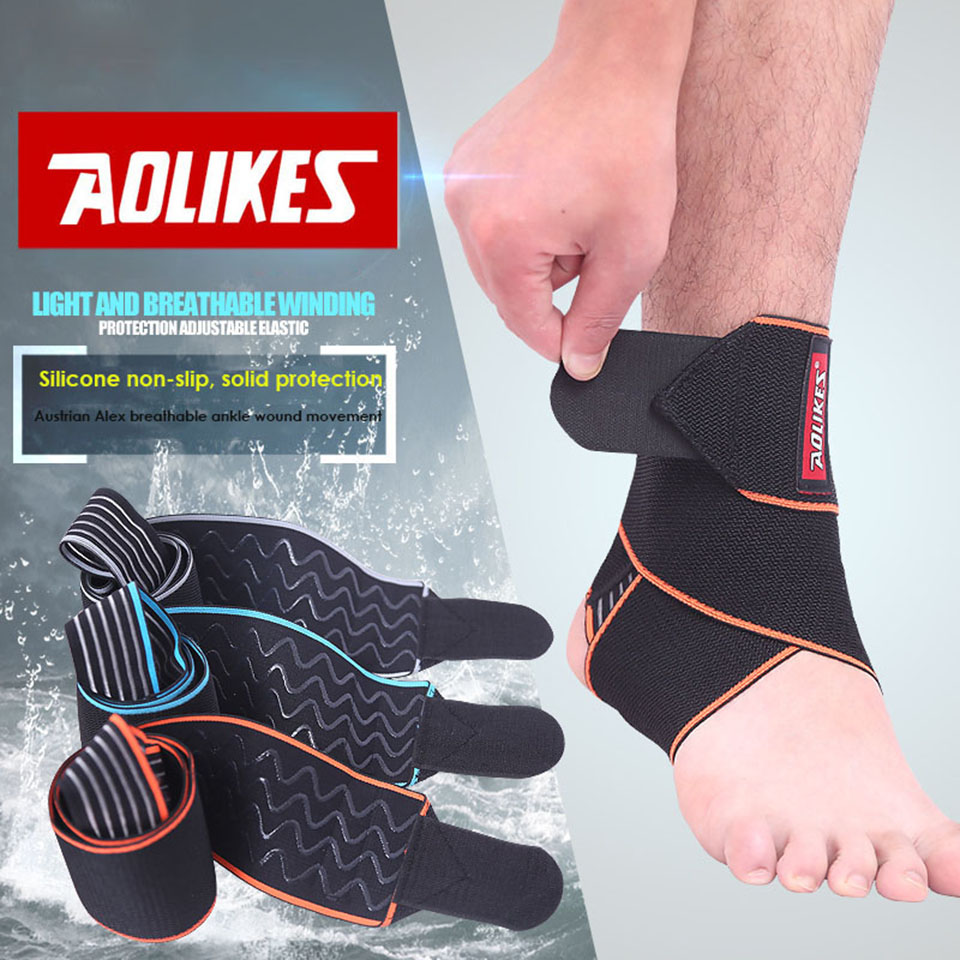 Aolikes 1 stk silikone ankel støtte rem basketball fodbold justerbar ankel ærme beskyttelse ankel bøjle