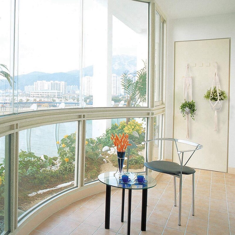 ELEG-5-Pack Macrame Plant Hangers, Different Tiers, Handmade Cotton Rope Hanging Planters Set Flower Pots Holder Stand, For Indo