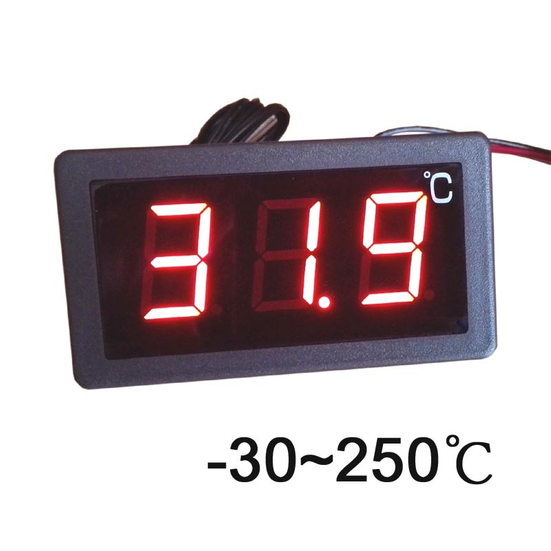 -30-250 graden Celsius digitale thermometer grote scherm LED display thermostaat 12 V/24 V/220 V power