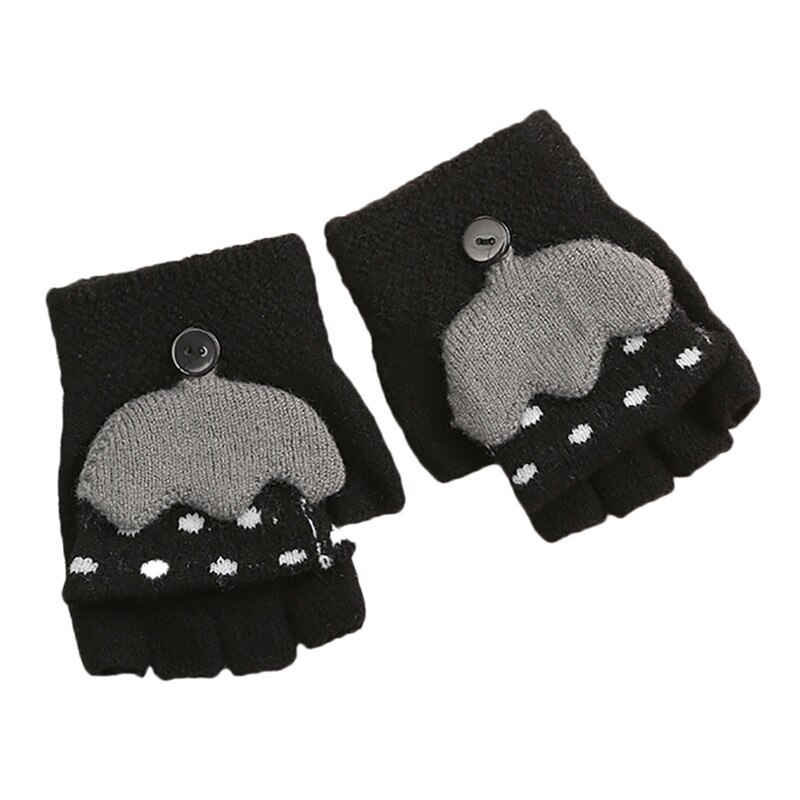Mitaines pour enfants, filles et garçons, parapluie, dessin animé, Patchwork, garde au , gants pour enfants, #4AA6: Black