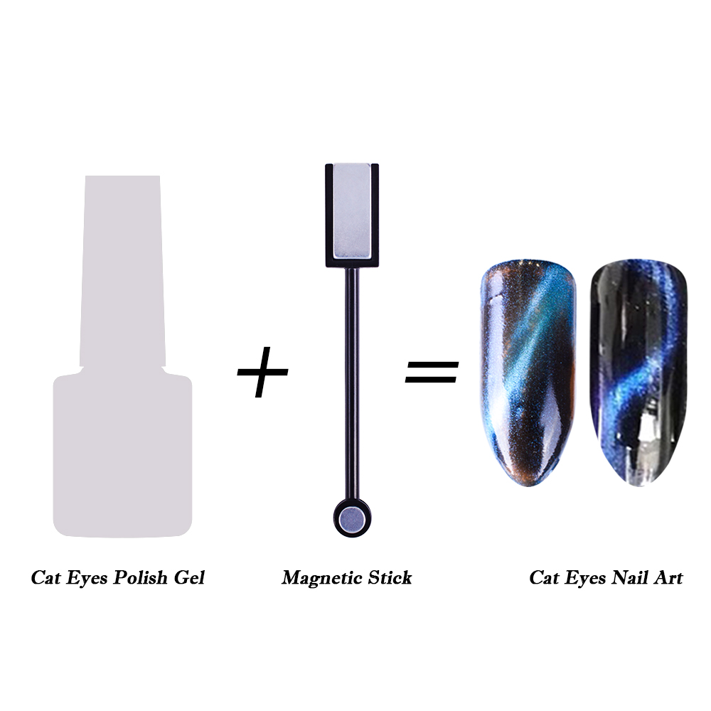 1 stücke Doppel Kopf Katze Auge Gel Magnet Stock Gebogene Linie Streifen 3D Entwürfe Für Polnische Nagel Gel Nagel Kunst Dekor Magnetische Werkzeuge LA035