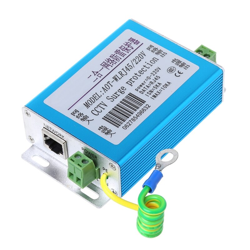 Ethernet Network Power RJ45 Overspanningsbeveiliging-Thunder Arrester Schakelaar Camera Spd: Blue