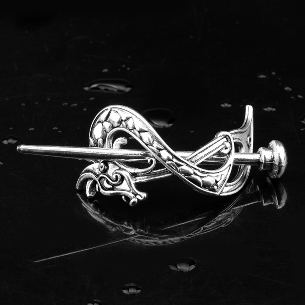 Antiek Zilver Kleur Viking Norse Haarspelden Viking Runen Haar Stok Barrette Retro Draak Haar Clips Voor Lang Haar Decor Sieraden