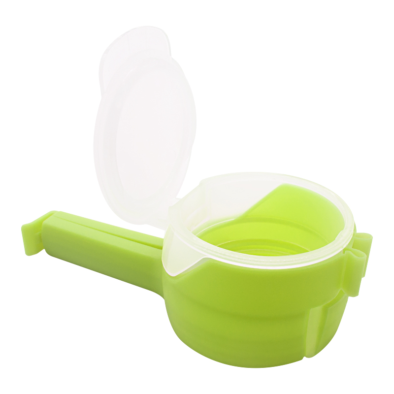 4 stuks zakklemmen voor het bewaren van voedsel, afsluitklemmen met schenktuit, keukenklem voor het afsluiten van plastic doppen, opberg- en organisatiegereedschap: Groente