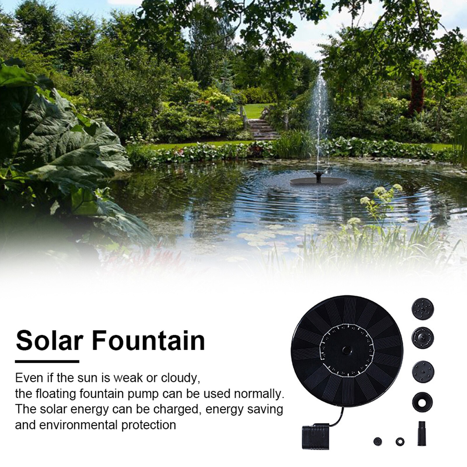Solar Pomp Solar Fontein Drijvende Fontein Pomp Garden Pool Vijver Watering Pomp Met Nozzle Accessoires Tuin Decor