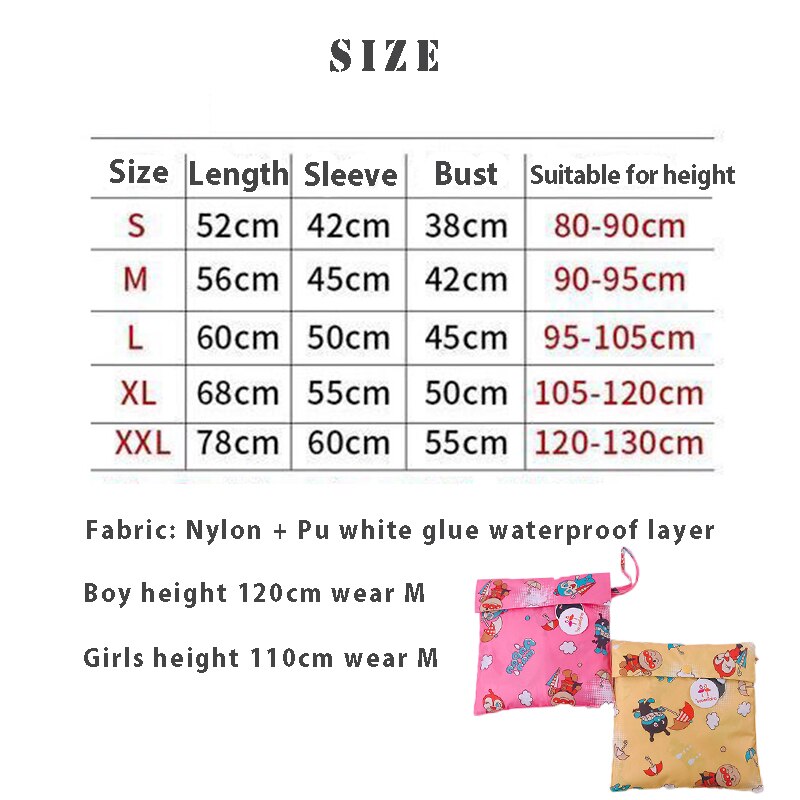 Große Größe Regenmantel für Kinder Cartoon Kinder Mädchen Regendicht Regen Mantel Wasserdicht Poncho Jungen Regenbekleidung Kindergarten Kind Regenanzug