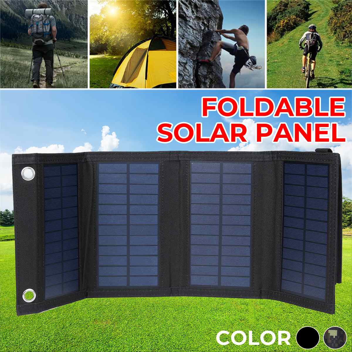 Portable 50W 5V Solar Panel Phone Charger USB Folding Solar Panels for Traval Outdoor Solar Battery Board for cellphone