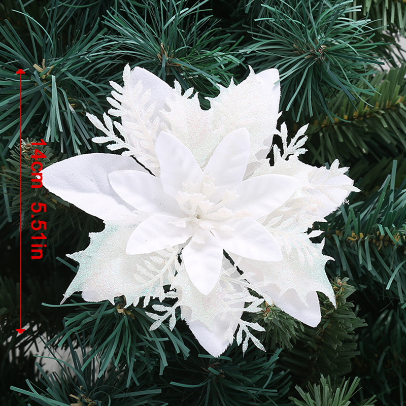 Juleblomster juleglitter kunstige blomster juletreoppheng julepynt juledekorasjon gjør-det-selv-utstyr