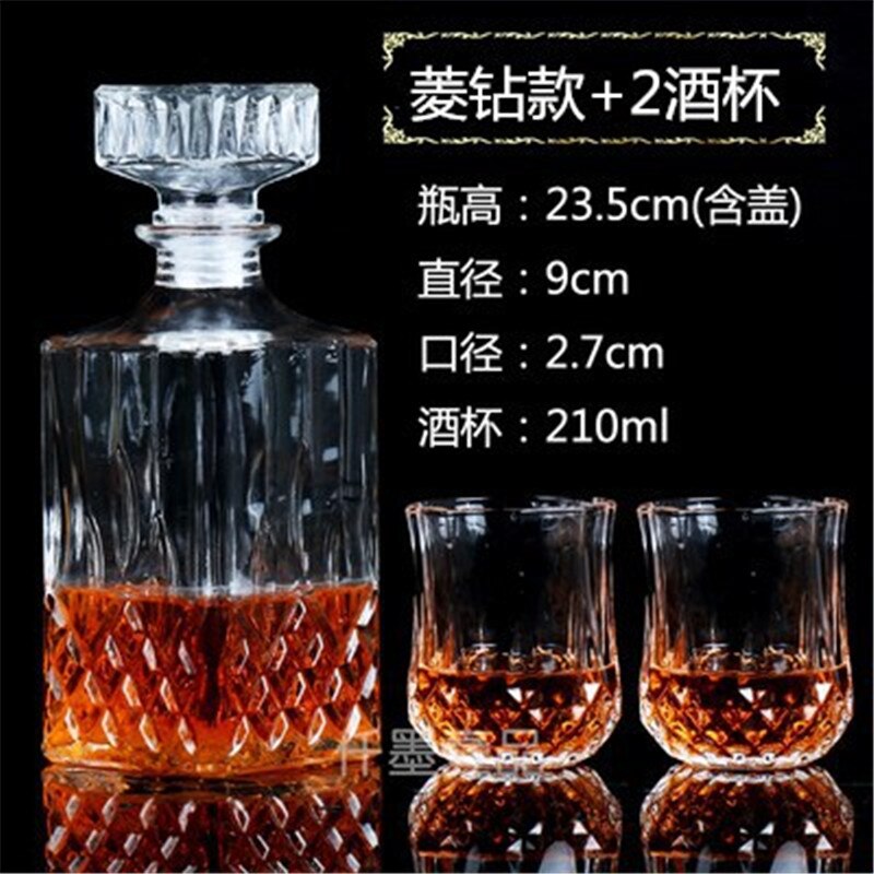 720ml Ijskoude Whisky Karaf Glas Liquor Tower Dispenser for Bourbon, Wijn, Sake, Wodka, tequila (Color : Gold