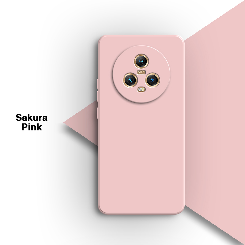 Funda de teléfono de silicona líquida para Honor Magic5 Magic 5 Pro Lite 5Pro 5Lite Ultimate 5G, protección de lente suave, cubierta trasera de: PP / Multicolor