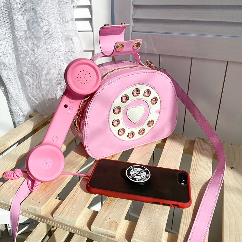 Bolso cruzado 3D con forma de teléfono para mujer, PU bolso de hombro de cuero de bandolera, bolso de compras para la escuela y la calle