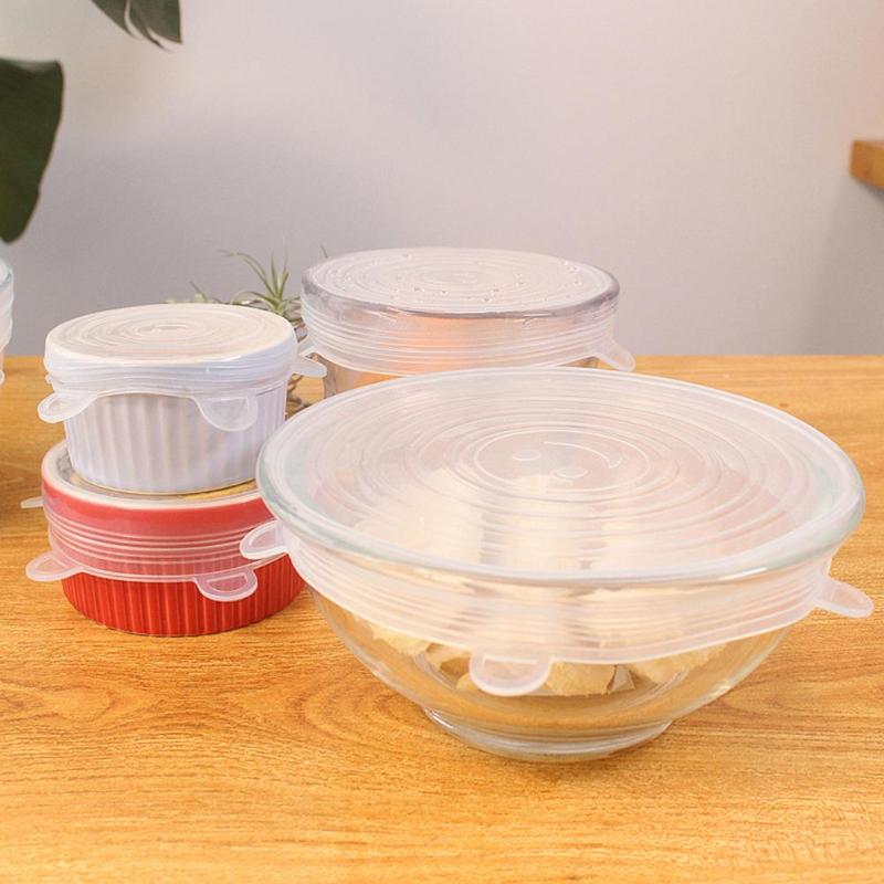 1PC Herbruikbare Stretch Siliconen Deksels Voedsel Wrap Bowl Pot Pan Cover Rubber Vers houden Deksel Voor Voedsel Kom pot Keuken Gadget