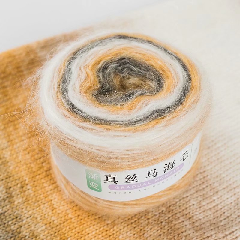 Fils de laine Mohair tricoté, 100g, mélange de laine pour tricoter des cheveux longs, pull arc-en-ciel en cachemire pour bébé: 1pc 10