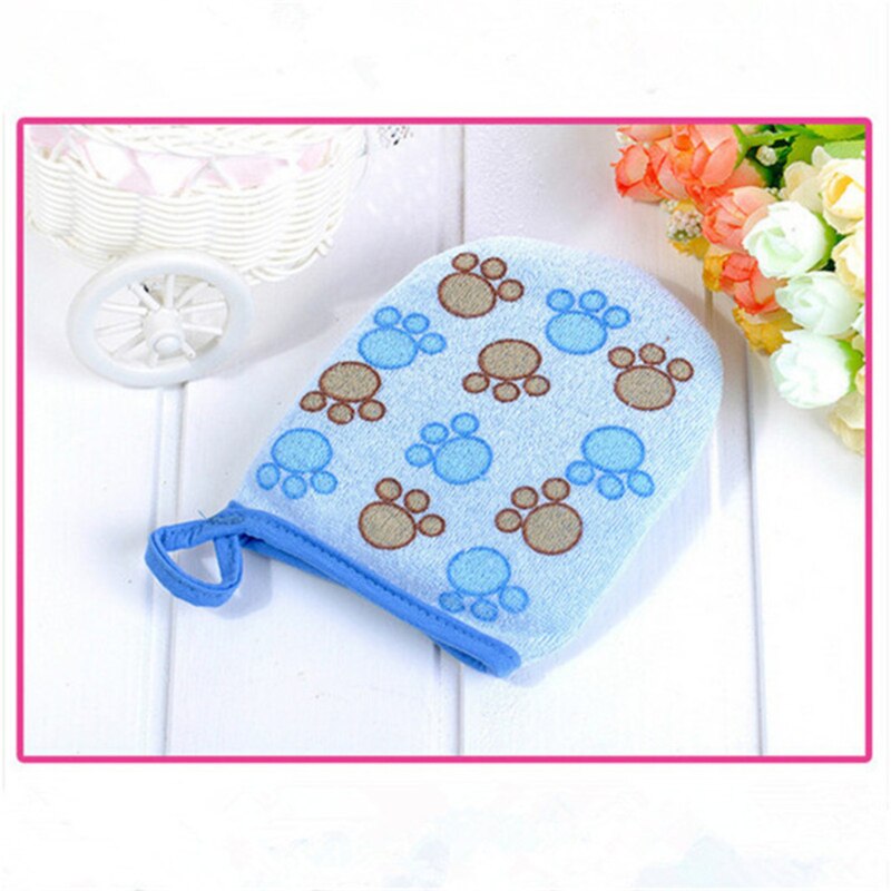 Manoplas de algodón para baño de bebé, manoplas de dibujos animados, esponjas de baño para niños, guantes de goma, manoplas de espuma, paño de lavado, toalla para el cuidado del bebé: Blue
