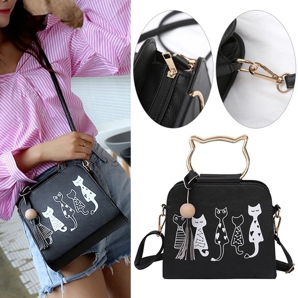 Borsa a mano con stampa gatti per donna Borsa a tracolla da donna casual serie animali stile cool Borse tote shopper di design alla moda di grande capacità