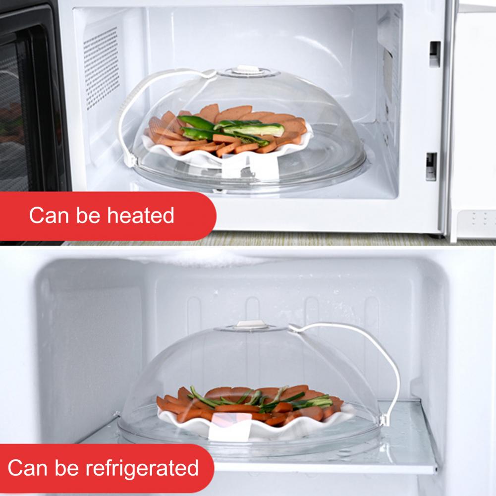Anti-Sputtering Cover With Handle Heat Resistant Lid for Microwave Food