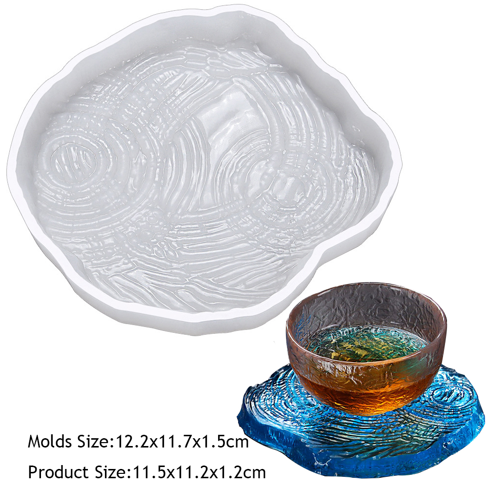 Molde de silicona de resina para posavasos redondo de Mandala, bandeja para posavasos de café, molde para bricolaje, resina epoxi, yeso, hormigón, copa de vino, molde para estera: Granate