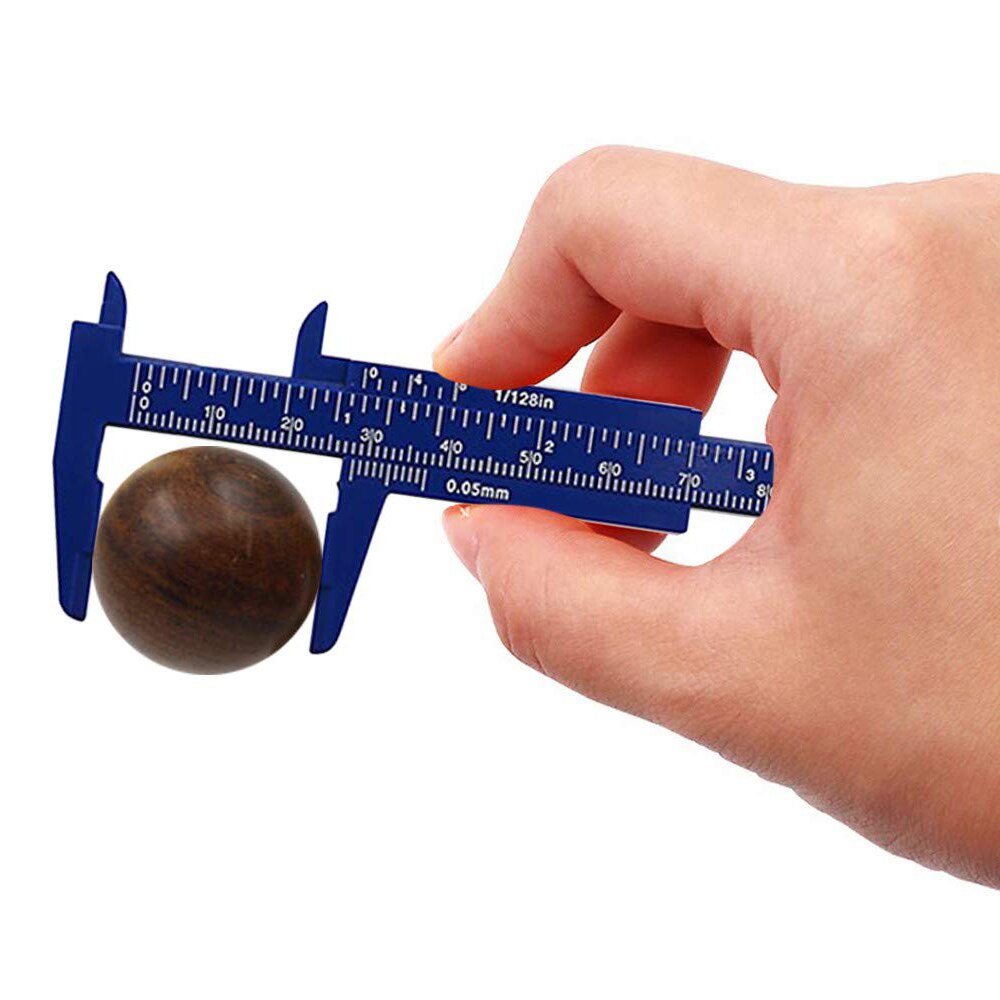 1Pcs 0-80mm Double Rule Scale Plastic Measuring Student Mini Tool Ruler Vernier Caliper