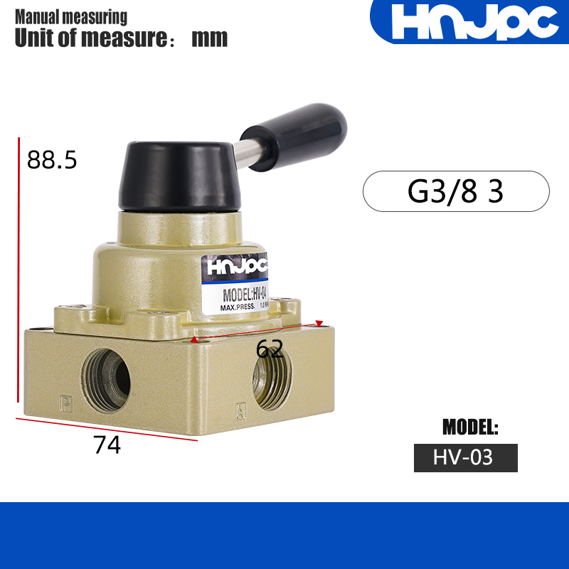 Pneumatische Ventiel 4H210-08 4R210-08 HV-02/03/04 Hendel Bediend Controle Hand Roterende Klep Schakelaar Cilinder Control Fitting: HV-03 No joint