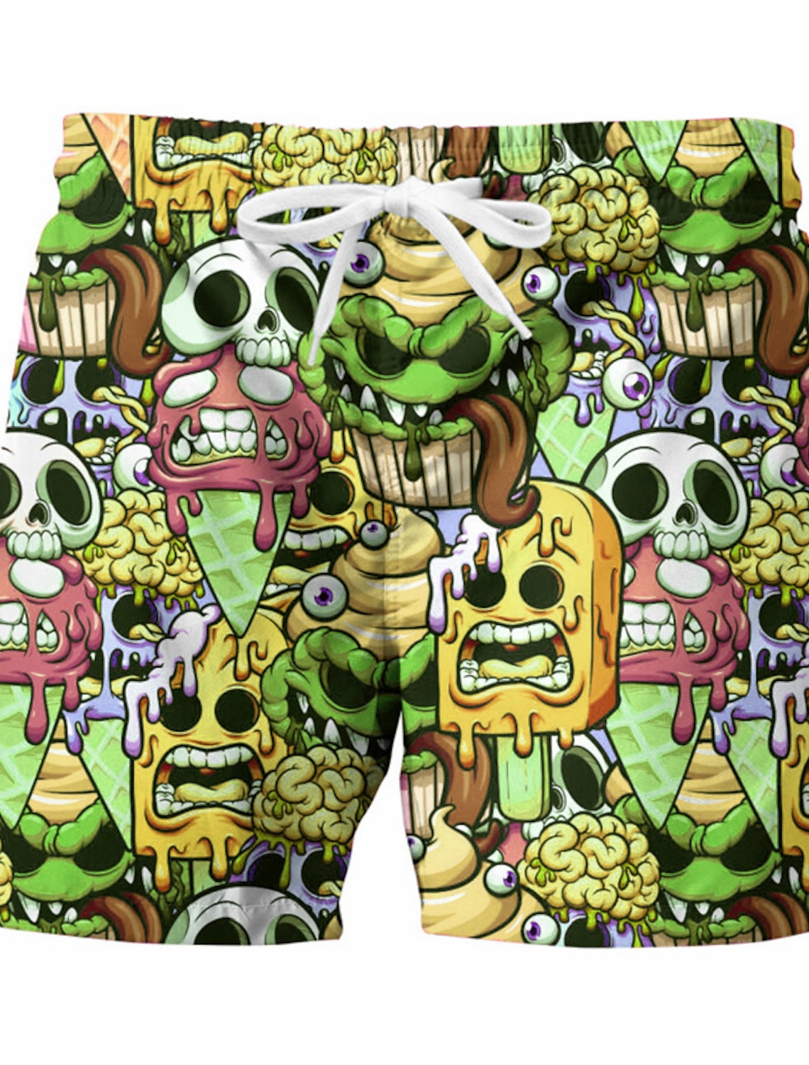 Herreshorts badebukser sommershorts strandshorts elastisk midje grafisk hodeskalle pustende hurtigtørkende shorts avslappet bohemsk hawaiisk: M / Himmelblå