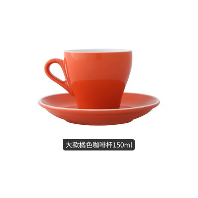 Espresso kaffekopp , 80-150ml set med keramiska kaffekoppar italienska mjölkmuggar, keramiska koppar och fat set flerfärgad valfri: 150ml- e