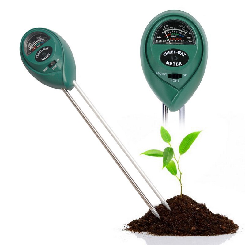 3 in 1 Soil pH Meter Soil Moisture Tester Soil Moisture pH Analyzer Temperature Sunlight Intensity Measuring Instrument: FXP001