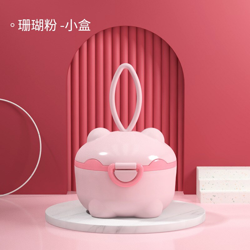Baby Milk Powder Portable Cute Pig Food Storage Box Essential Cereal Infant Milk Powder Box Toddle Snacks Container: Pink S