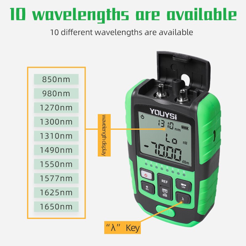 5G 10 Wellenlänge 4 in1 Optische Energie Meter visuell Fehler Lokalisierer Optische Faser Tester VFL Netzwerk Kabel Prüfung