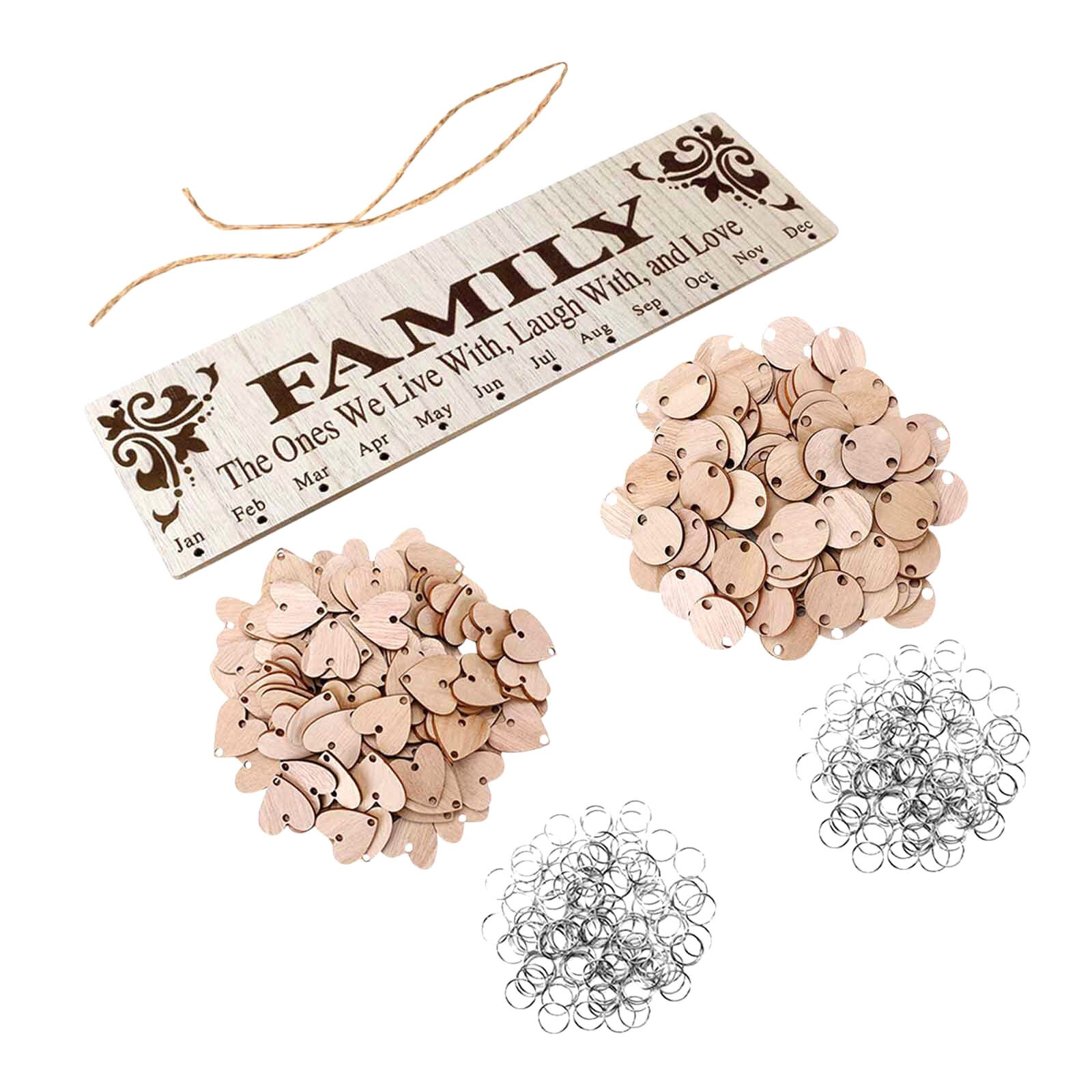 Diy Hang Wooden Family Birthday Reminder Calendar Board Sign Board Wall Hanging Wooden Calendar Board Decoration