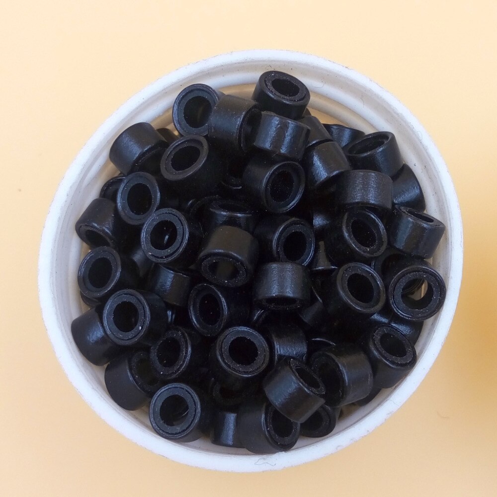 1000 pçs 5mm micro anel grânulos silicone grânulo link microringen para pena ferramentas de extensão do cabelo humano