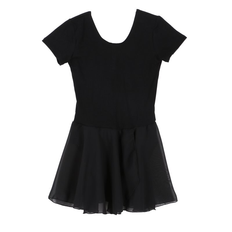 Girls Ballet Tutu Dress - Cotton Gymnastics Leotard With Mesh & Lace, Long Sleeve