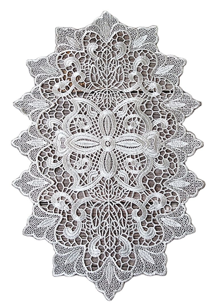Napperon de table en dentelle ovale brodée Europe, tapis de table en tissu, sous-verre, napperon de pizza, décoration de mariage et de noël