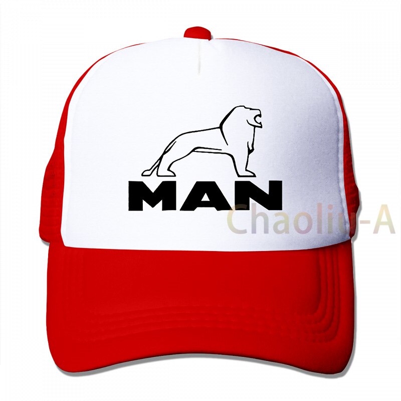 CAMION MAN LOGO TGX TGL TGM TGS AUTOTRAZIONE TRUCK DRIVER REGALO berretto da Baseball uomo donna Trucker Cappelli di modo cappuccio regolabile: 3-Red