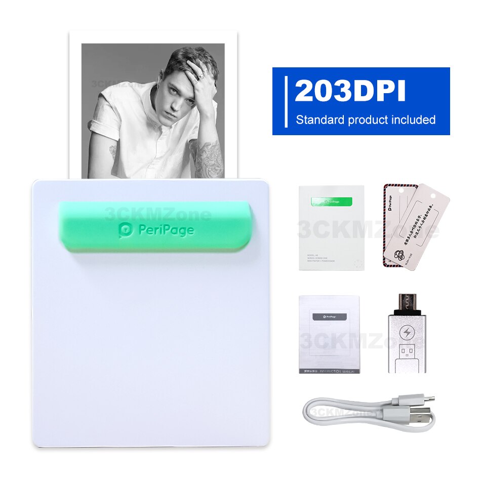 Bluetooth Printer Foto thermische mini wireless pocket printer ondersteuning Android iOS Windows apparaat Peripage thermische printer papier: 1 pcs 203dpi Printer