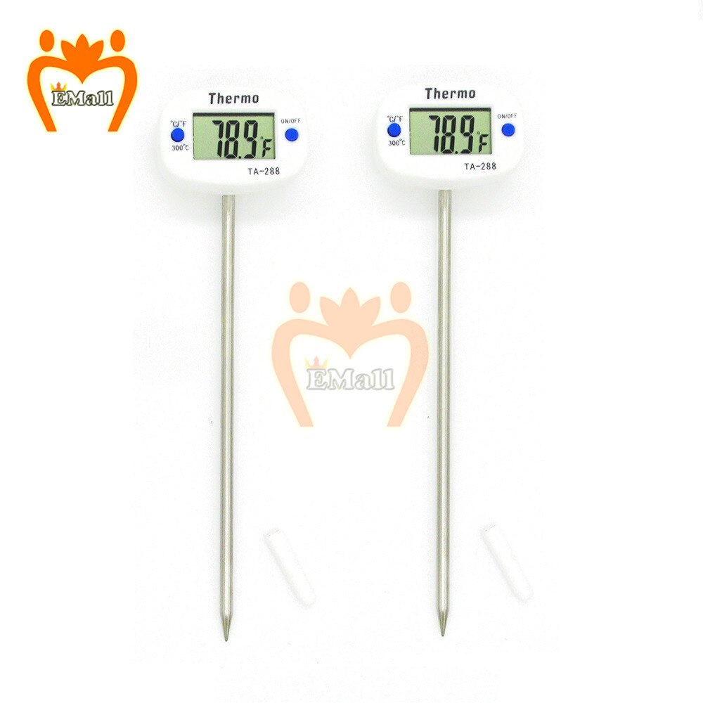 2 stk ovn kogetermometer temperaturmåler sensor test mini digital termometer rustfrit stål sonde mad kød grill kaffe: 2 stk hvid