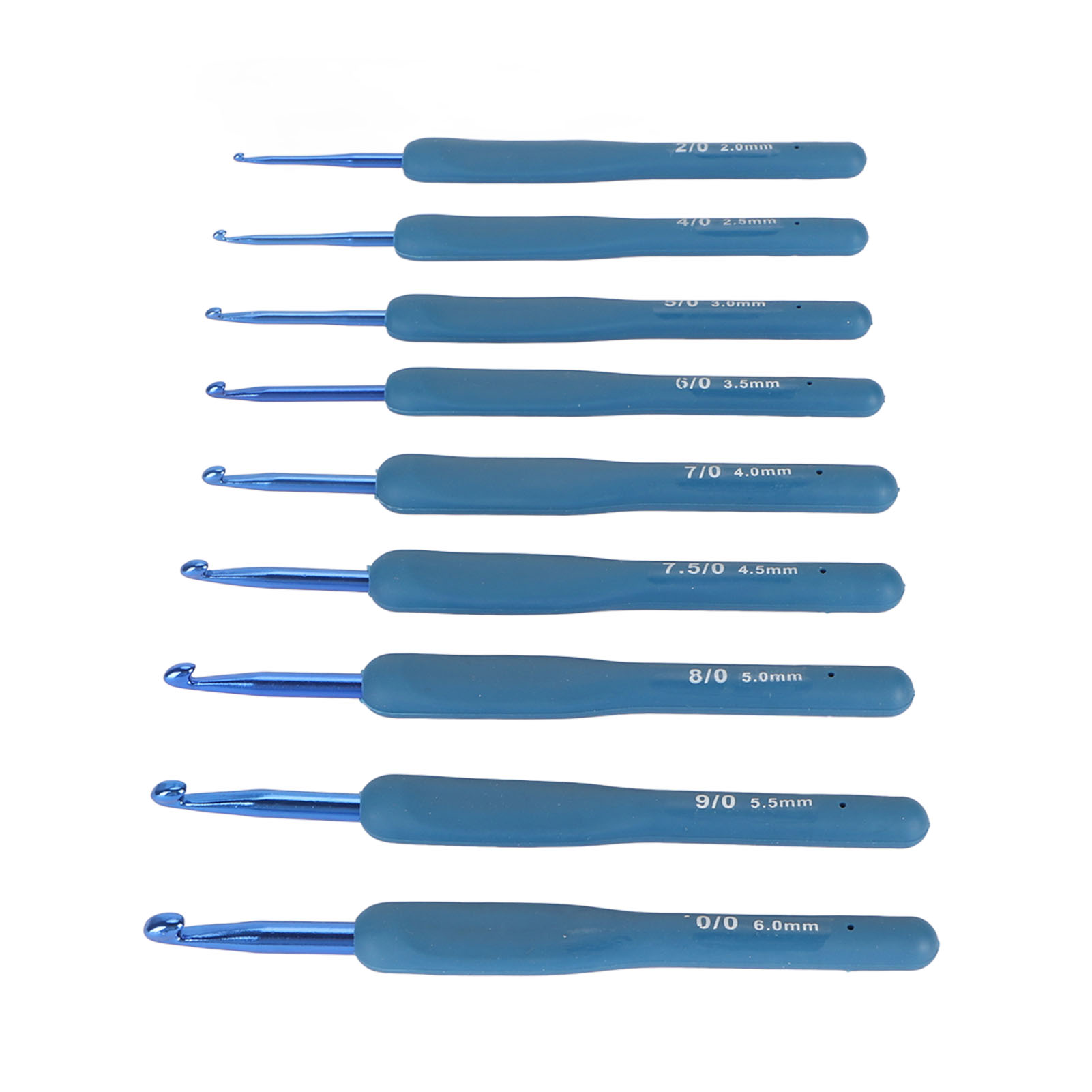9 Stuks Set Haaknaalden Set Blauwe Ergonomische Zachte Grip Haaknaald Breinaald