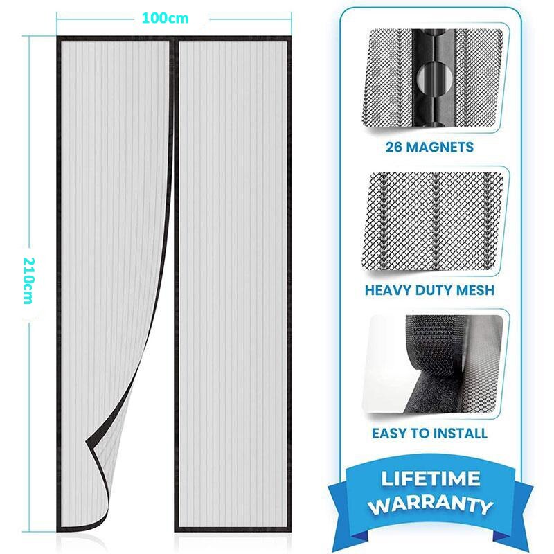 Magnetisk skærm dør håndfri magnetisk myggenet dørnet anti flyve insekt myggedør skærm anti-mygg magnetisk dør