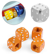 4PC Universele Voertuig Aluminium Tire Rim Stem Dobbelstenen Band Auto Auto Truck Ventiel Cover Caps Velgen Auto exterieur Accessoires