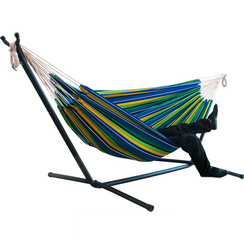 #50 Indoor Comfort Durability Yard Striped Hanging Chair Large Chair Hammocks Hanging Chair Thick Canvas Stripe Bed Hammock: E