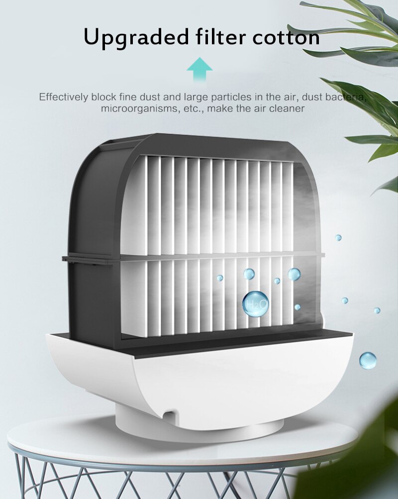Mini USB Portable Air Cooler Fan Air Conditioner Air Cooling Fan Humidifier Purifier For Office Bedroom Desk Air Conditioner