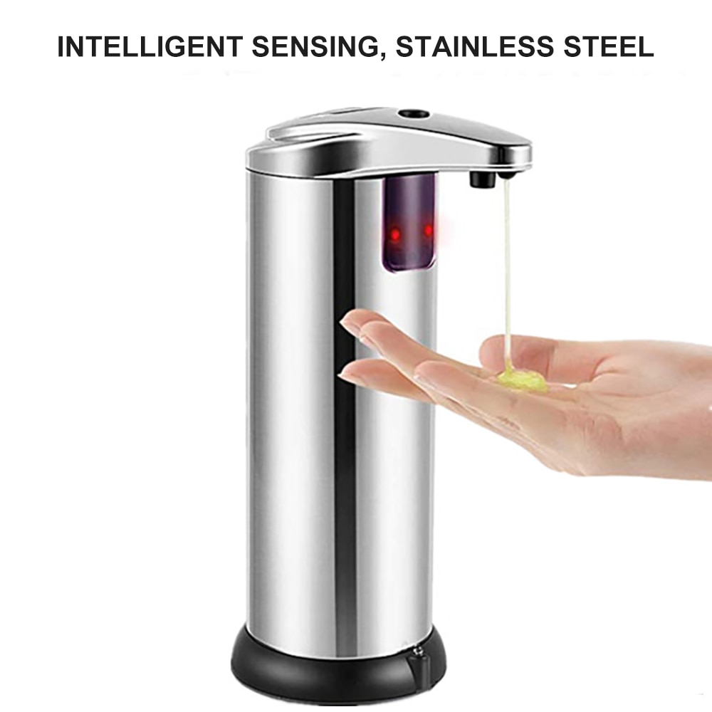 Edelstahl Automatische Seife Spender Infrarot Sensor Touchless Sanitizer Spender 250ml Für Schlecht Küche