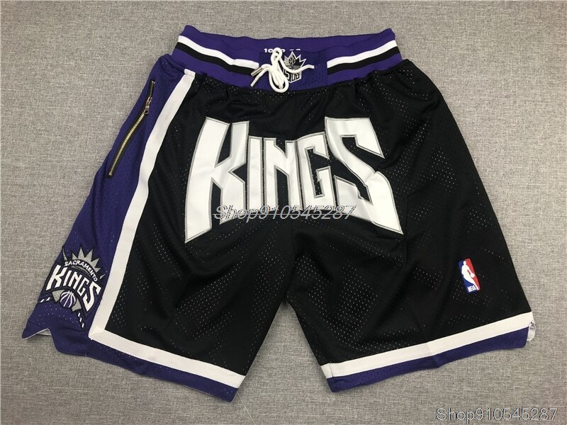 NBA Sacramento Könige #55 Jason Williams Basketball kurze Hose #5 De'Aaron Fuchs Gittergewebe Stickerei Schnell Trocknend herren Gittergewebe kurz Joggen