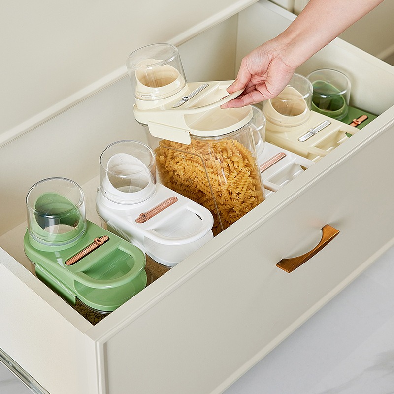 Conteneur Transparent de stockage de grains secs de riz, avec échelle et enregistreur de temps, odeur de grains de maïs, conteneur de stockage résistant à l'humidité