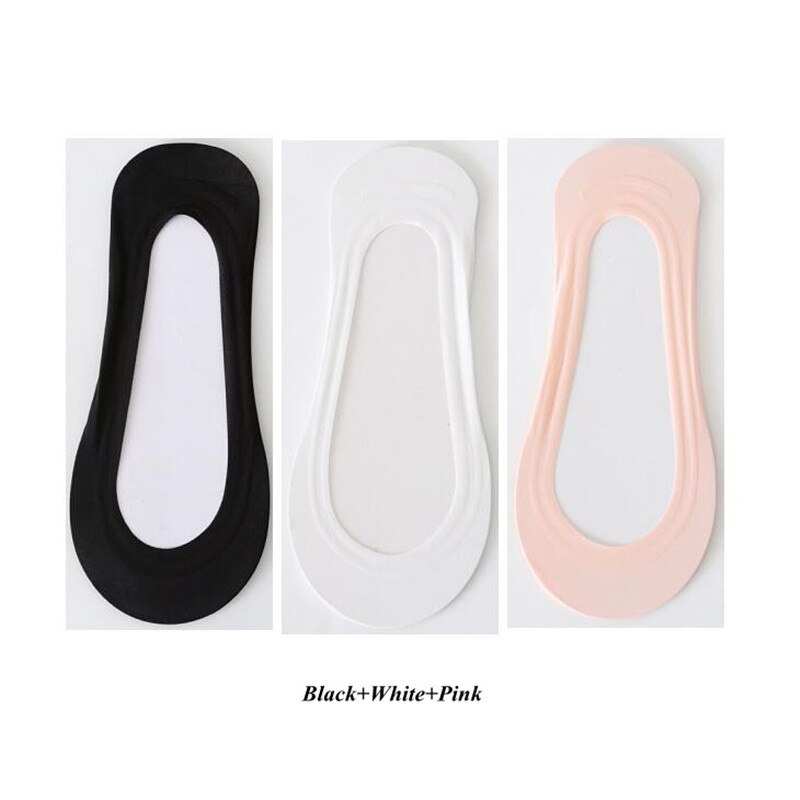 3 Pairs Anti-slip Boat Socks for Women Summer Autumn Cute Candy Color Ice Silk Socks Invisible Low Cut Thin Ankle Socks: B