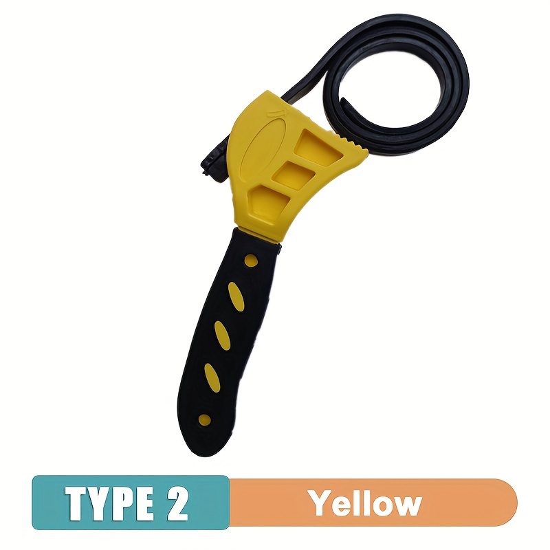 1 Uds. Llave de correa de 6 pulgadas, extractor de filtro de aceite, llave de correa, llave de cadena, abridor de correa, herramienta de desmontaje ajustable: YELLOW