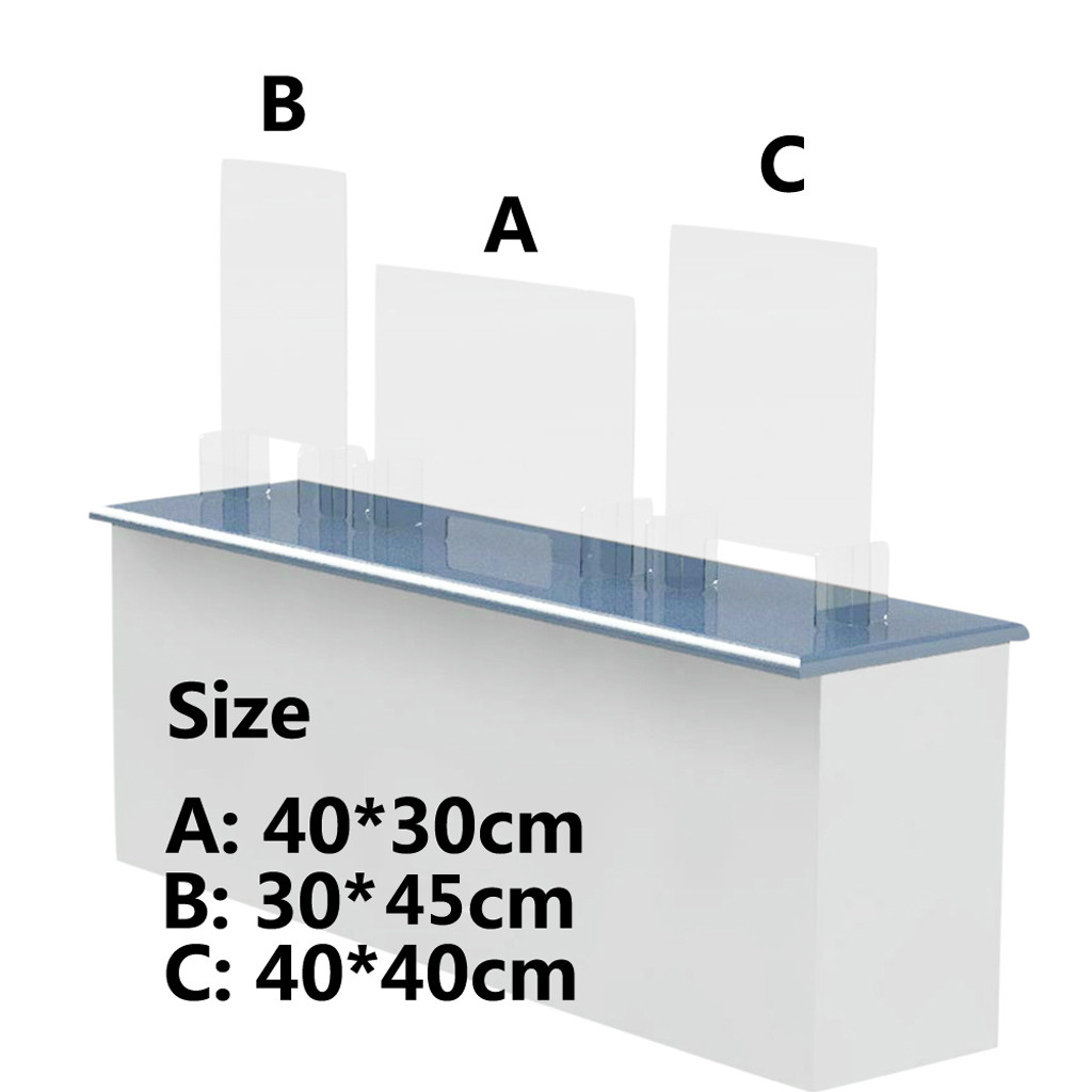 Sneeze Guard Shield Protection Safety Counter Top Perfection Reception Counter Side Office Reception Droplet Defense 3 Sizes