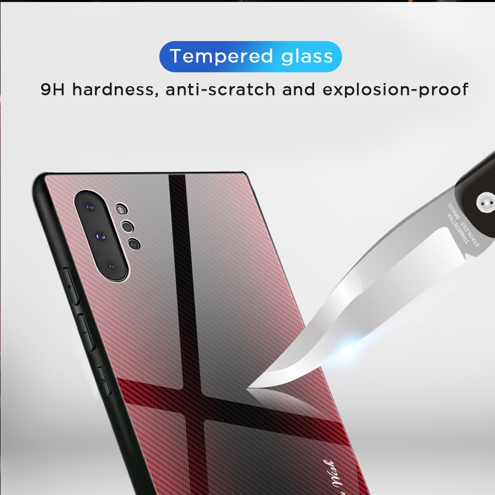 Voor Samsung Galaxy 10 Case Luxe Hard Gehard Glas Gradiënt Beschermende Cover Case Voor Samsung Note 10 Plus Note10 Pro