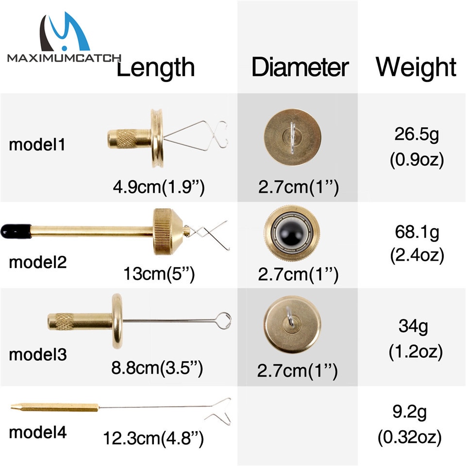 Maximumcatch Dubbing Twister/Spinner Brass Jig Fly Tying Twister Hair Stacker Fly Tying Tool