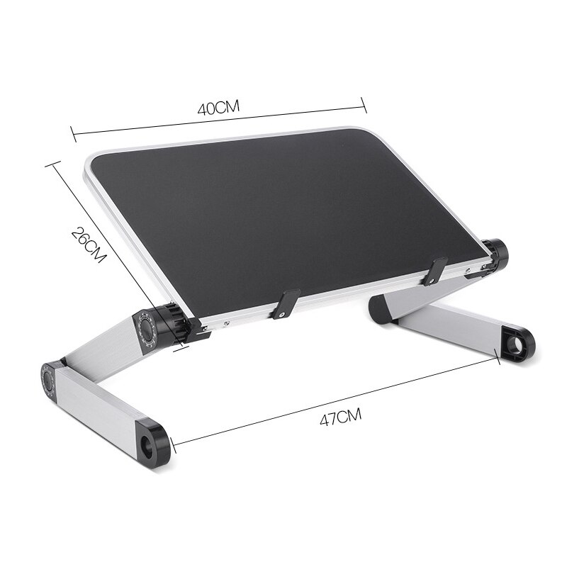 Adjustable Laptop Desk Portable Laptop Desk For Bed Aluminum Alloy Stand Notebook Stand Lap Desks TV Bed Tray Standing Desks: Black L